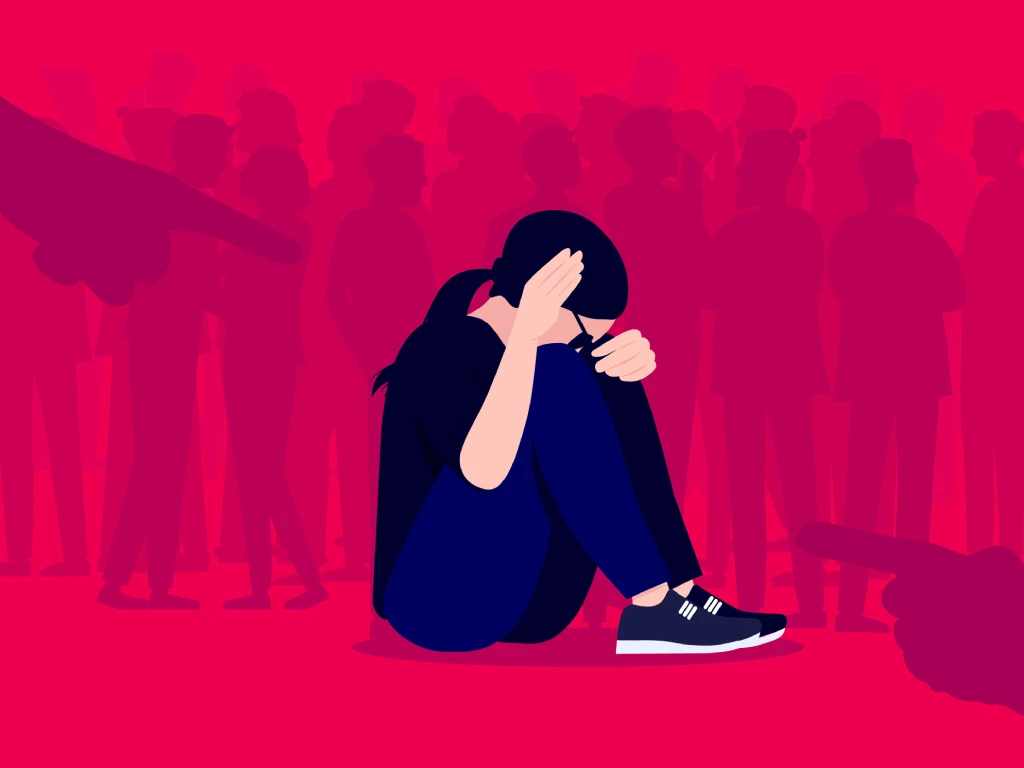 Seseorang yang mengalami gejala kecemasan sosial dan tekanan emosional